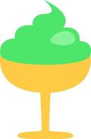 Ice cream in bowl, illustration, vector on a white background.