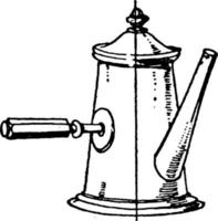 Turkish Coffee Pipe-Spout Pot, vintage illustration. vector
