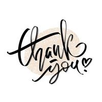 Thank you hand written words on textured background. Marker hand written card with polite common words. vector