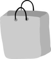 Flat paper bag, illustration, vector on white background.