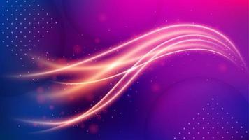 Light Trail Background, Elegant Violet Line Crossing. Widescreen Vector Illustration