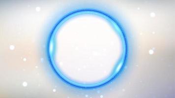 Blue Glowing Circle on White Background, Elegant Light Ring. Vector Illustration