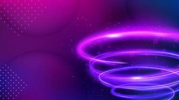 Light Trail Background, Elegant Violet Swirl Line Crossing. Widescreen Vector Illustration