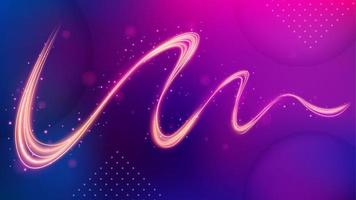 Light Trail Background, Elegant Violet Line Crossing. Widescreen Vector Illustration