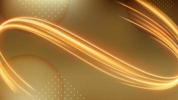 Light Trail Background, Elegant Gold Line Crossing. Widescreen Vector Illustration