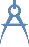Blue compass, illustration, on a white background. vector