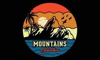 ilustración de diseño de camiseta de aventura de montaña. vector