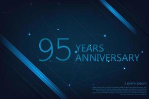 95 years anniversary geometric banner. Poster template for celebrating anniversary event party. Vector illustration