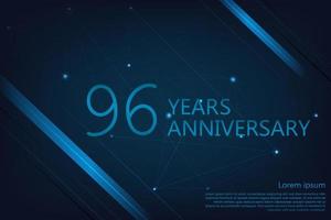 96 years anniversary geometric banner. Poster template for celebrating anniversary event party. Vector illustration