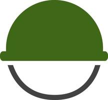 Green army helmet, illustration, vector on white background.