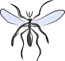 Big mosquito, illustration, vector on white background.