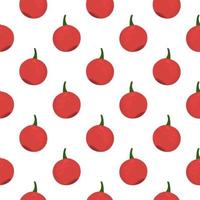 Red cowberry ,seamless pattern on white background. vector