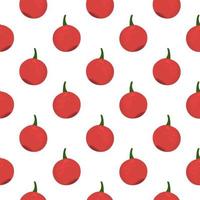 Red cowberry ,seamless pattern on white background. vector