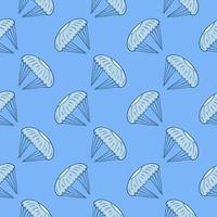 Blue parachute,seamless pattern on blue background. vector