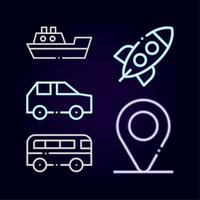 neon transport, icon vector