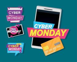 icons, cyber monday vector