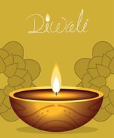 Diwali diya lamp vector