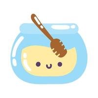 honey kawaii breakfast vector