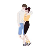 Korean couple cartoon vector