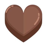 corazón de chocolate con cacao vector