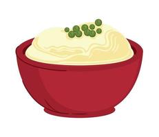 mashed potatoes in bowl vector