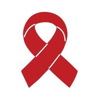 red ribbon emblem AIDS vector