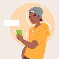 guy using smartphone vector