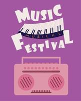 music festival invitation card vector