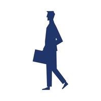 businessman with briefcase in paper art vector