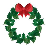 christmas wreath icon vector