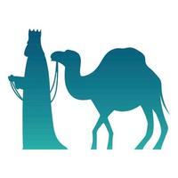 wise king with camel vector