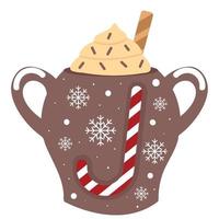 hot cocoa with stick vector