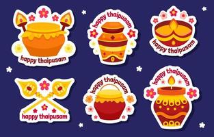 Happy Thaipusam Sticker Set Collection vector