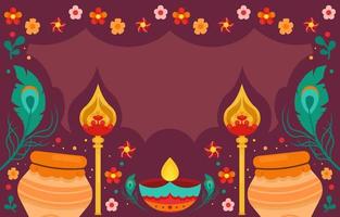 celebrar thaipusam india con fondo colorido vector