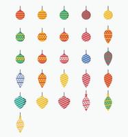 Juego de luces navideñas con diferentes colores ilustración vectorial vector