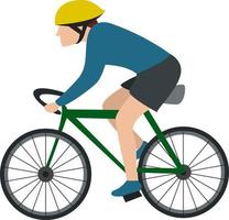 Man on bike, illustration, vector on white background