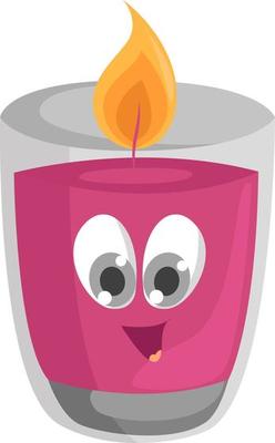 Scented candle , illustration, vector on white background