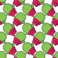 Fat cactus pattern , illustration, vector on white background