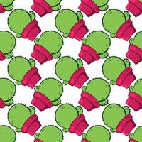 Fat cactus pattern , illustration, vector on white background