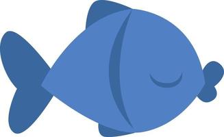 Blue fish, icon illustration, vector on white background