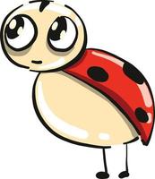 Ladybug with big eyes, illustration, vector on white background.