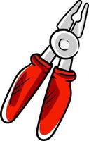 Red pliers, illustration, vector on white background