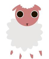 Cute little sheep, illustration, vector on white background.