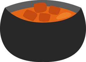 Asian food curry, illustration, vector on a white background.