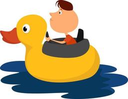Duck boat, illustration, vector on white background