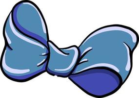 Blue bow, illustration, vector on white background