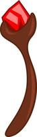 A wooden staff, vector or color illustration.