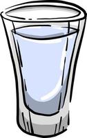 Vodka in glass, illustration, vector on white background