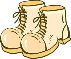 Brown boots, illustration, vector on white background.