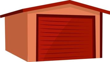 Red garage, illustration, vector on white background